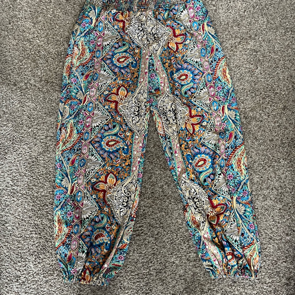 Colorful Paisley Print Pants